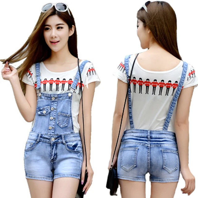 Casual Denim Jumpsuit Worksuit Women Shorts Jeans Overalls For Women