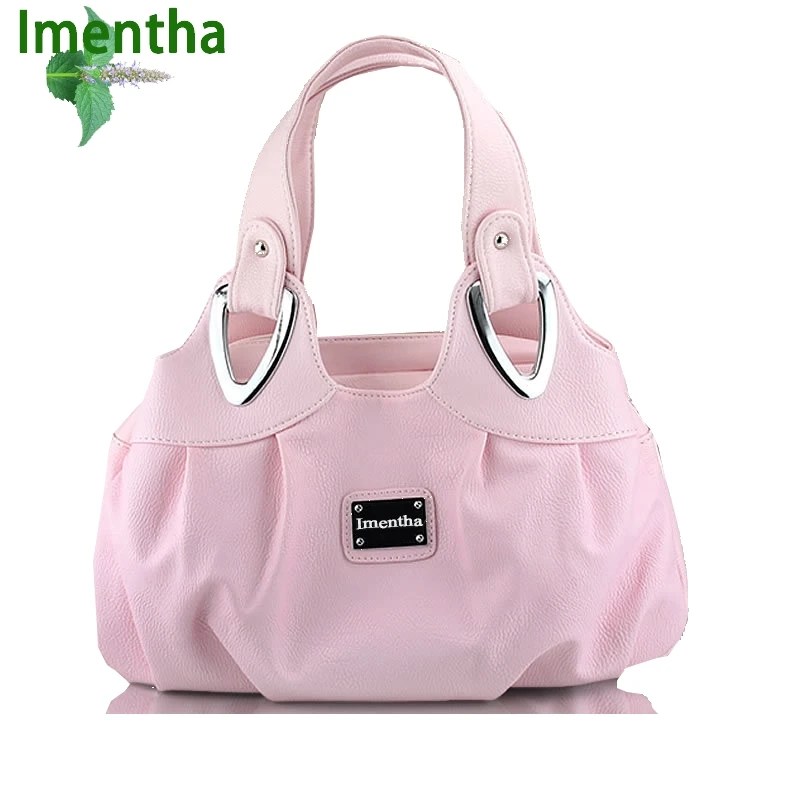 2017 أزياء سيدة الوردي الأعلى مقبض حقائب حار بيع محفظة و حقائب النساء حمل الحقائب الصغيرة السيدات بو الجلود حقيبة