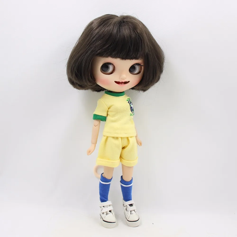 Neo Blythe Doll Brazil Football Team Uniform With Hair Band 4