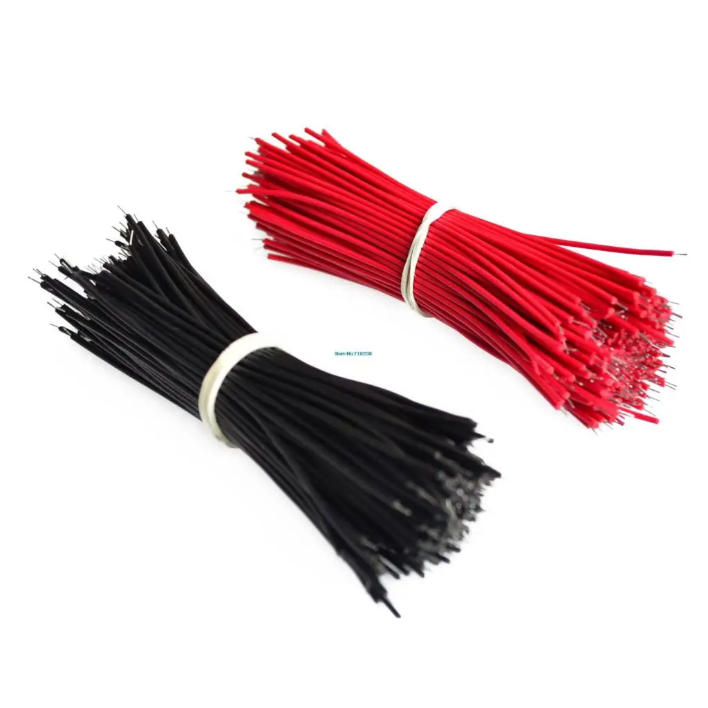 

100pcs Breadboard Jumper Cable Wires Tinned 0.96cm Black & Red _wire