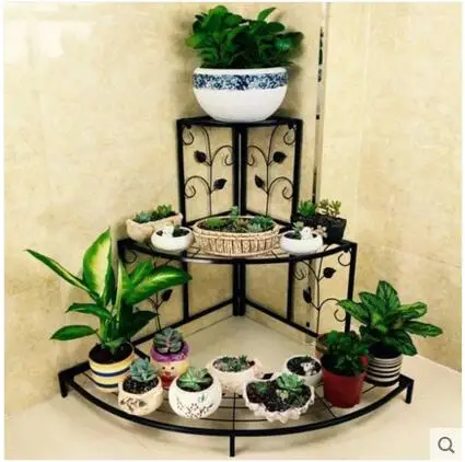 

Europe type rural iron art multi-layer flower frame