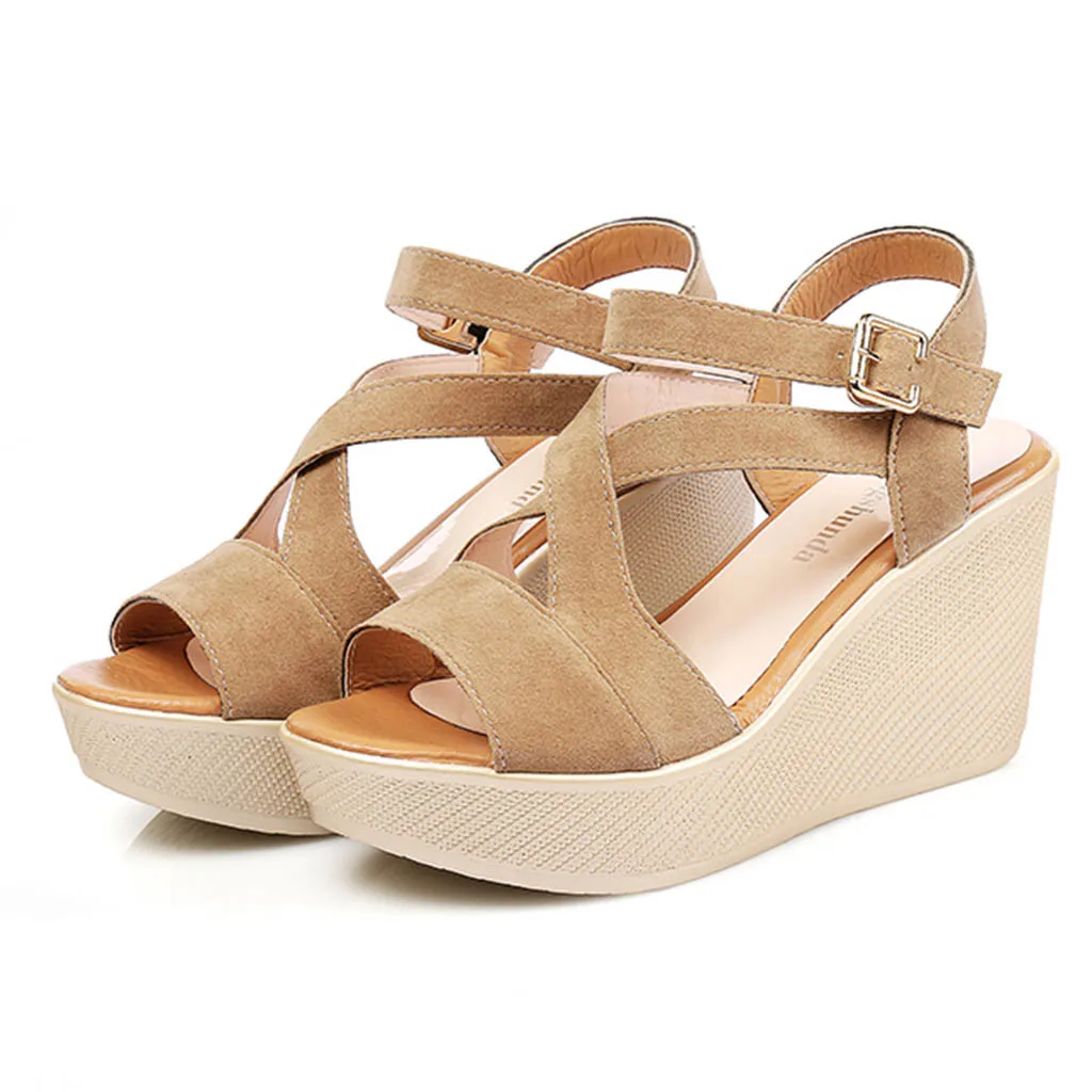 Женская обувь с открытым носком нескользящая на платформе сандалии высоком