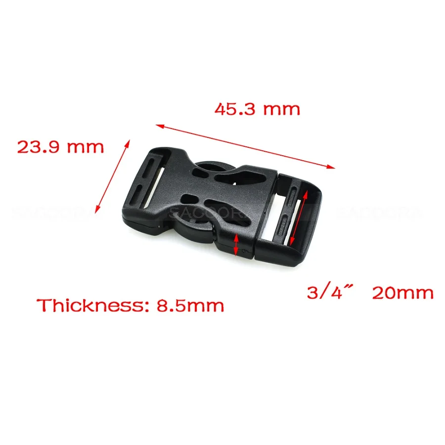 10-Pack Multi-Size Webbing Detach Buckles for Bags and Travel Accessories