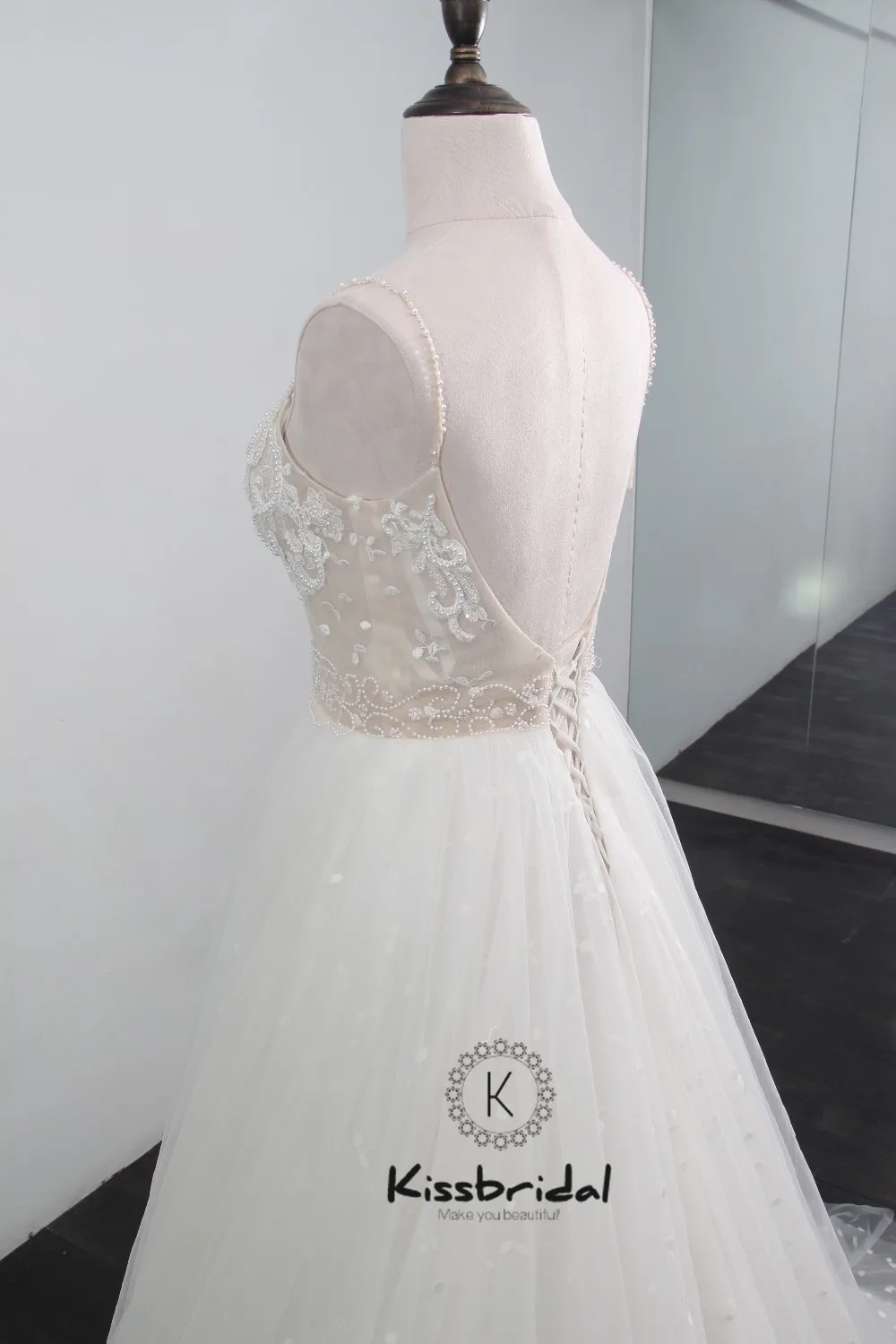 Vestido de noiva Новые великолепные белые свадебные платья Летний Стиль Бисероплетение