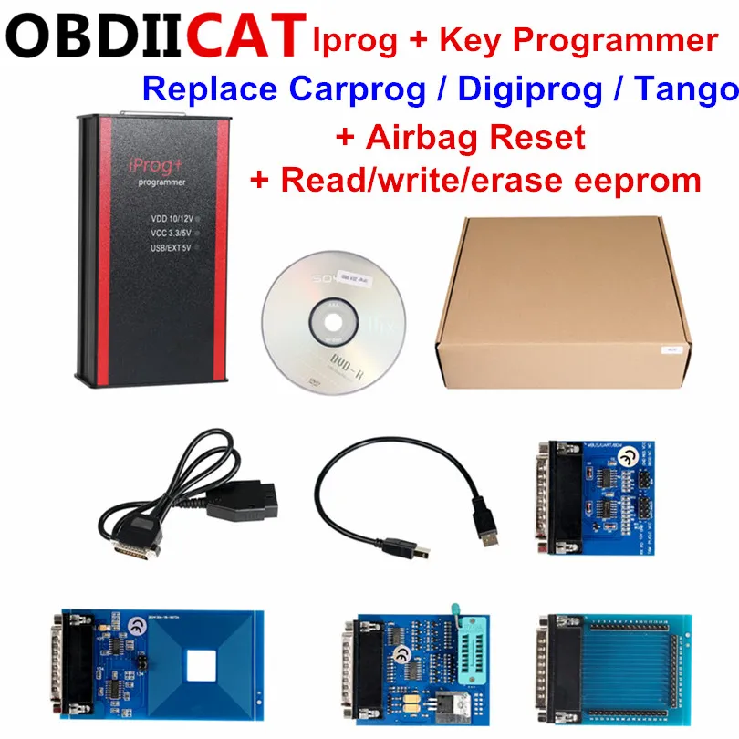 

DHL Free OBDIICAT Newest iPROG+Prog Programmer iProg Supports IMMO+Mileage Correction+Airbag Reset Replace Carprog/Digiprog
