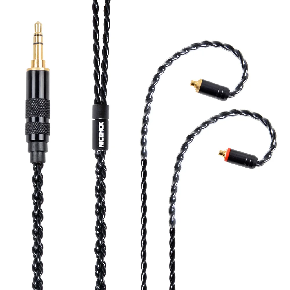 

NICEHCK MMCX/2Pin Connector 3.5/2.5/4.4mm Balanced 4 Core Plated Silver Cable For ZS10 AS10 TRN V80 NICEHCK M6/HK6 With Ear Hook