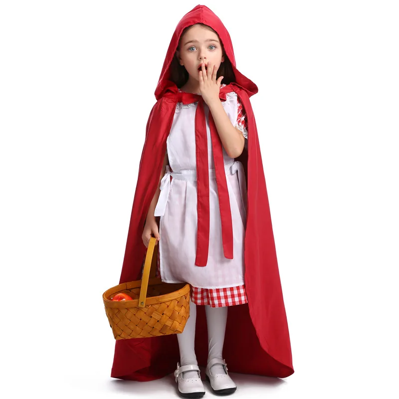 

Deluxe Girls Little Red Riding Hood Costume Cosplay Halloween Costume For Kids Gilrs Fancy Dress Carnival Party Suit