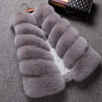 

plus size 4XL Winter Warm Vest New Arrival Fashion Women Import Coat Fur Vest Faux Fur Coat Fox Fur Long Vest