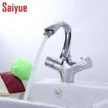 Новый авто термостатирования кран водопроводной воды двойной ручкой полированный хром термостатический torneira де parede