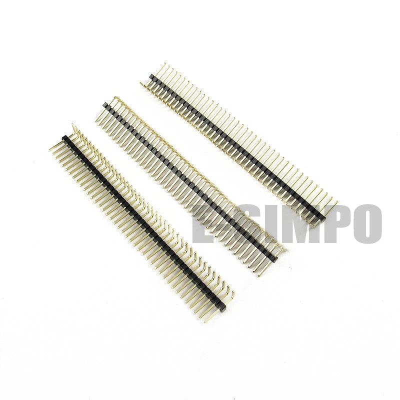 

10pcs 1.27mm Pin Header 1x40p 1x50p Pitch 0.05"PCB Male Pin Header Strip Right Angle,Singe Row PA2.75 PH1.7 L7.2 Gold-plated