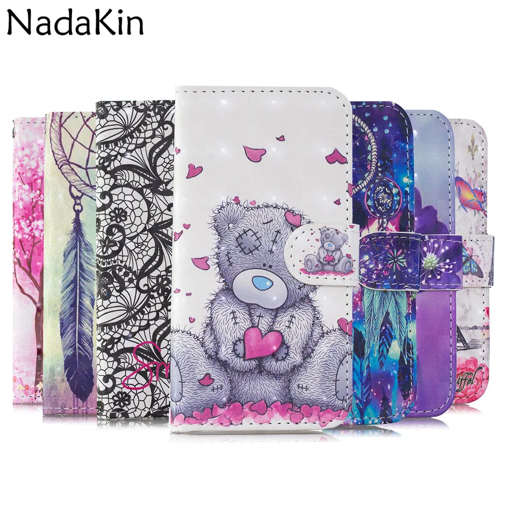 

3D Vision Painted Book Phone Case Shell for Samsung Galaxy J3 J5 2016 J7 2017 J2 Pro J4 J8 Plus 2018 Flip Cover With Strap
