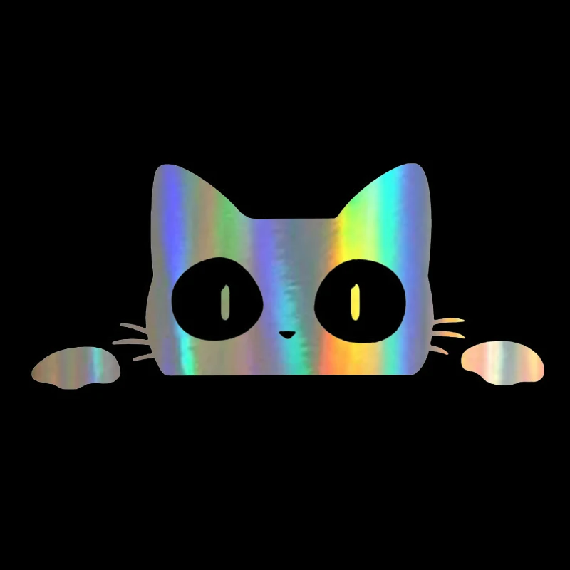 14CM6.2CM Car Stickers Surprise Cat Peeking Car Sticker Vinyl Decal Car Styling Animal Wall Window Door Laptop Decor Stickers (4)