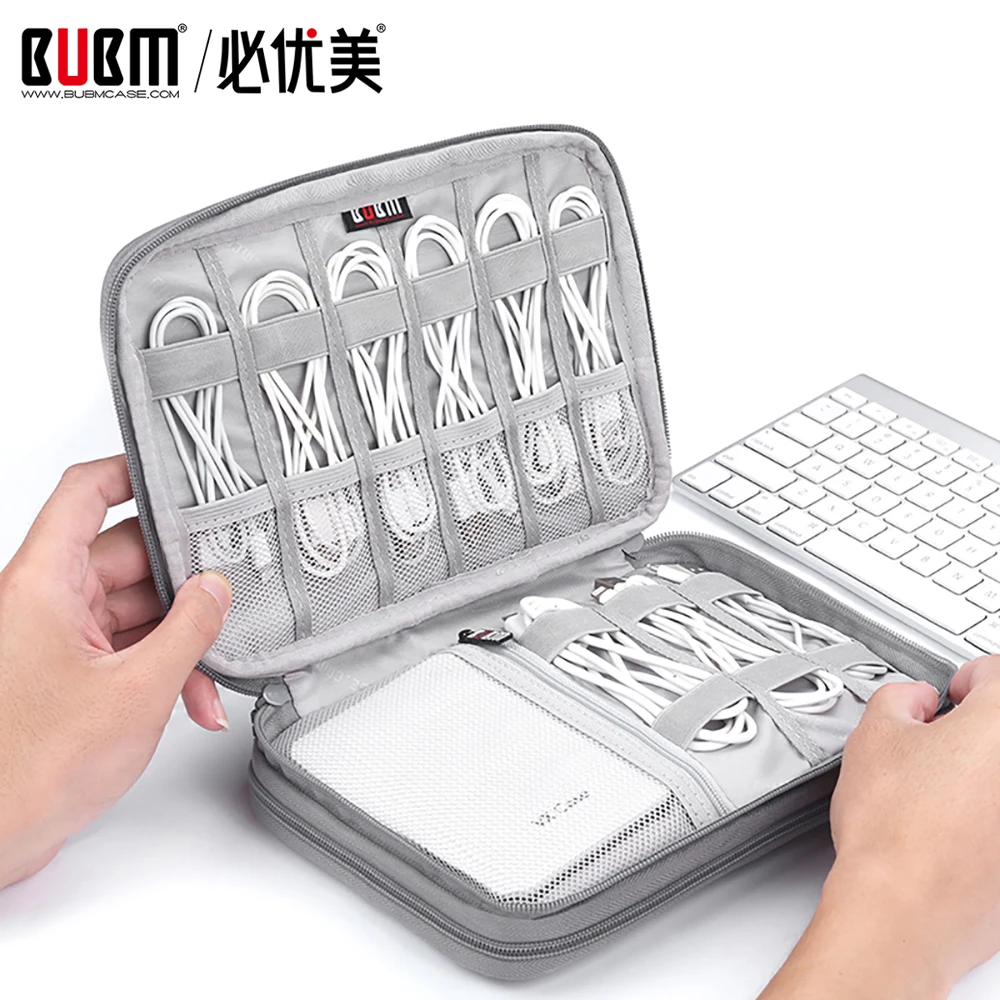 

BUBM External Hard Driver Bag, Travel Gadget Bag for Cables, USB Flash Drive, Hard Disk and More, Perfect Size For Ipad Mini/Air