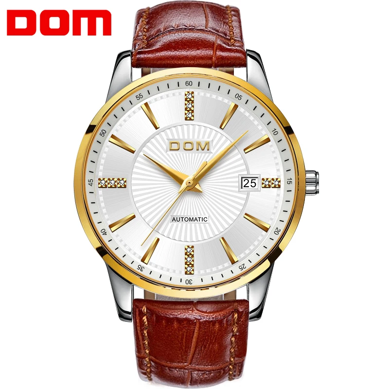

DOM Men Watch Fashion Luxury Wristwatch Waterproof Semi-automatic Mechanical Watch Auto Date Business Casual Watches Men M-79