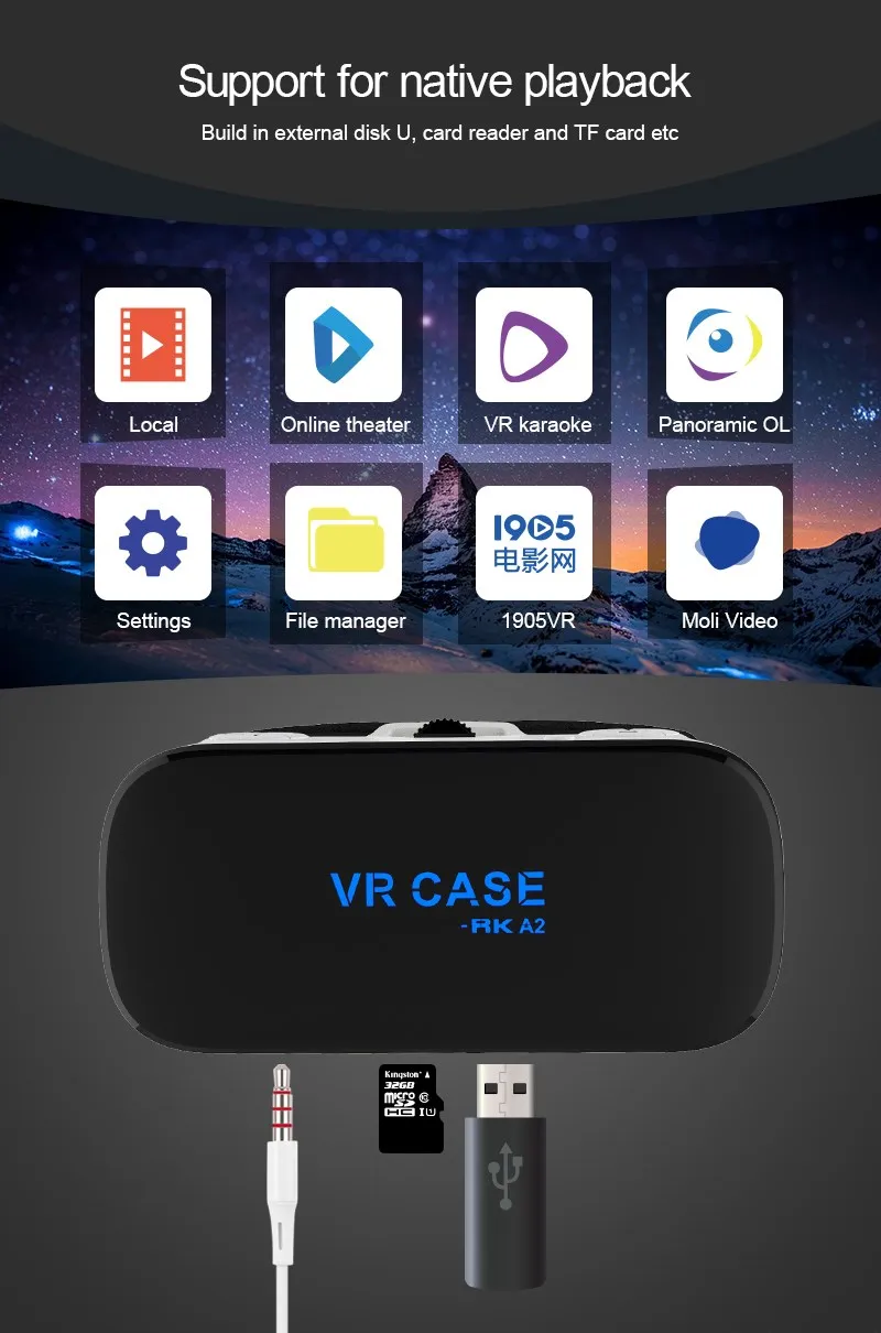 Все в одном VR шлем 3D очки VR чехол RK-A2 Восьмиядерный 2G Очки виртуальной реальности захватывающие прозрачные английские PK Bobovr X1 очки