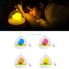 LED Night Lamp Bedroom Table Lights Portable Birdcage Voice/ Touch Control 3D Bird -B119
