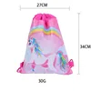 Bolsa con cordón de unicornio para chicas, paquete de almacenamiento de viaje, mochila escolar de unicornio de dibujos animados, recuerdos de fiesta de cumpleaños, bolsa de calavera ► Foto 2/6