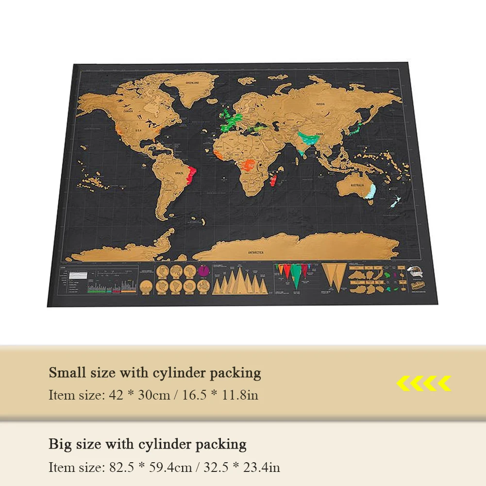 Deluxe Erase Black World Map Scratch off World Map персональные дорожные наклейки на стену