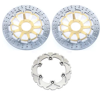 

BIKINGBOY Round Wavy Black Gold Front Rear Brake Discs Disks Rotors For Honda CBR750 CBR 750 Superaero FJ 1988 88