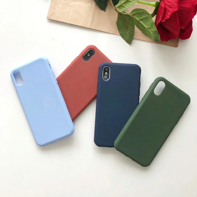 

Quality TPU soft rubber smartphone case for iPhone 6s case 6 7 plus case 8 Plus X iPhone XS XR XSMax Army green black coffee