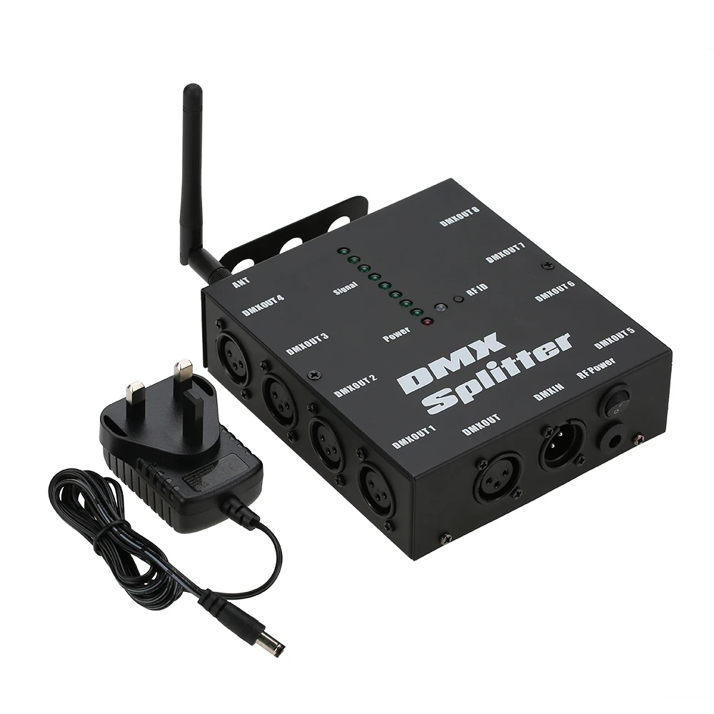 

Tomshine Optical Splitter 8 Channels DMX512 Wireless Distribution Amplifier for Party DJ Show Club Disco KTV Stage Light