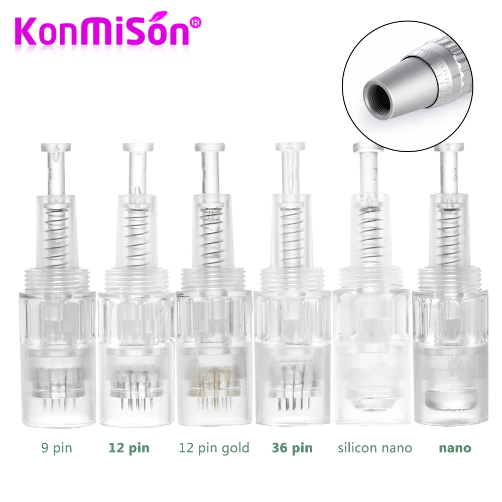 KONMISON 60 шт. микро иглы 9 pin/12 pin/36 pin/нано картридж Замена для Derma ручка микронано иглы для микроблейдинга Иглы для татуировки