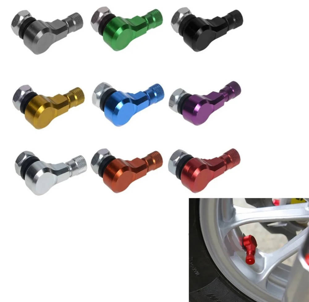 

Motorcycle Automobile Universal Aluminum Alloy Tire Valve Vacuum Tire 90 Degree Modeling Valve Cap Valve cover