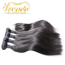 Человеческие волосы пучки с закрытием 3 пучки перуанские прямые волосы с закрытием Brenda beauty remy волосы ткет с закрытием