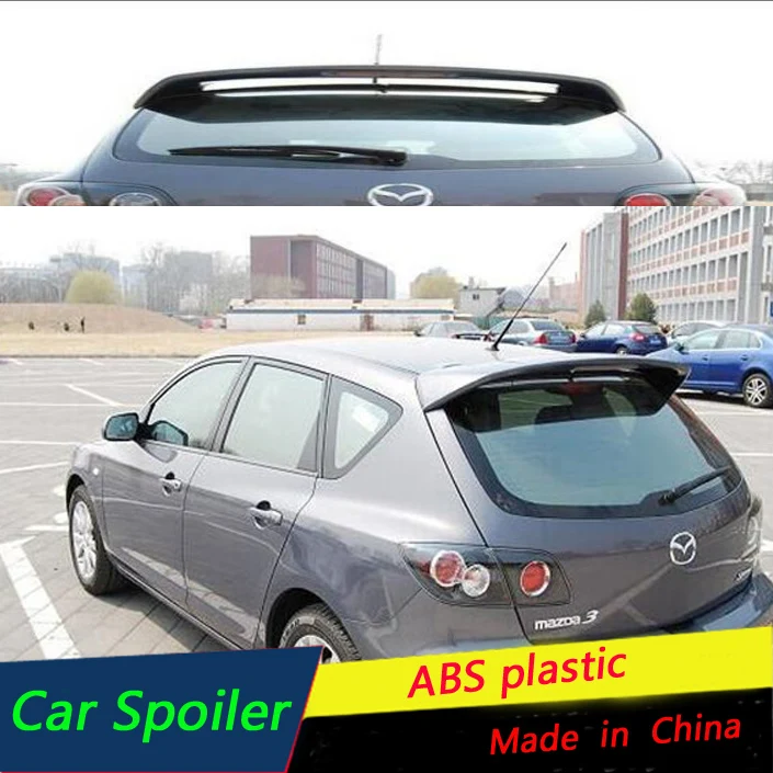 

For Mazda 3 Hatchback Spoiler Sport High Quality ABS Material Car Rear Wing Spoiler For 2006/07/08/12 Mazda 3 With brake lights