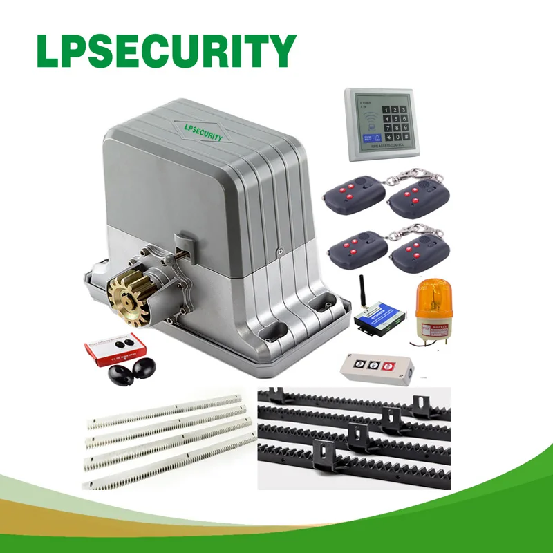 US $147.25 LPSECURITY 1800kg 6 Keyfobs Automatic GSM Sliding Gate MotorsAutomatic Sliding Gate Opener Engine 6m Or 7m Rack 1 Photoccell