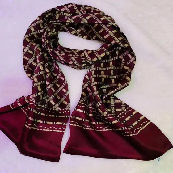 Винтажный шелковый шарф мужской модный цветочный узор с узором пейсли двухслойный Шелковый Атласный шейный платок#4091