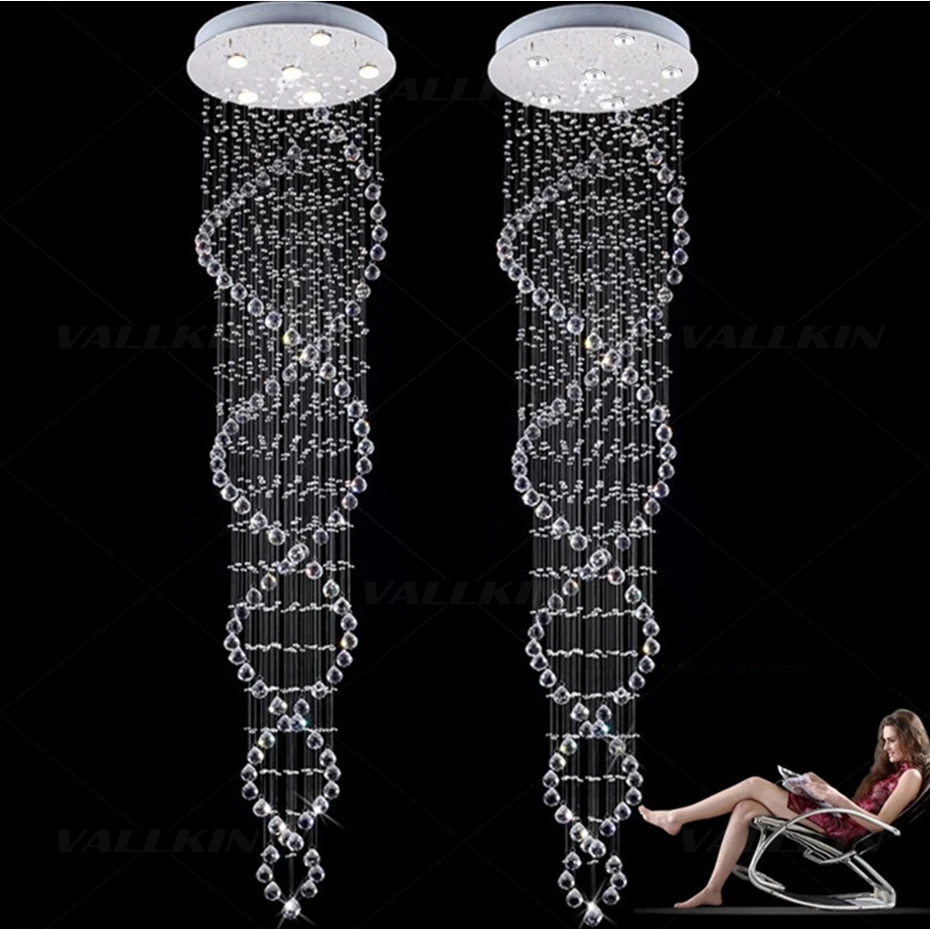 Lustres de Cristal Luzes para Sala Venda Quente Luxo Claro Moderno Iluminação Teto Lustres Jantar Interior Escadas Corredor Mod. 136395 5 ceiling chandelier