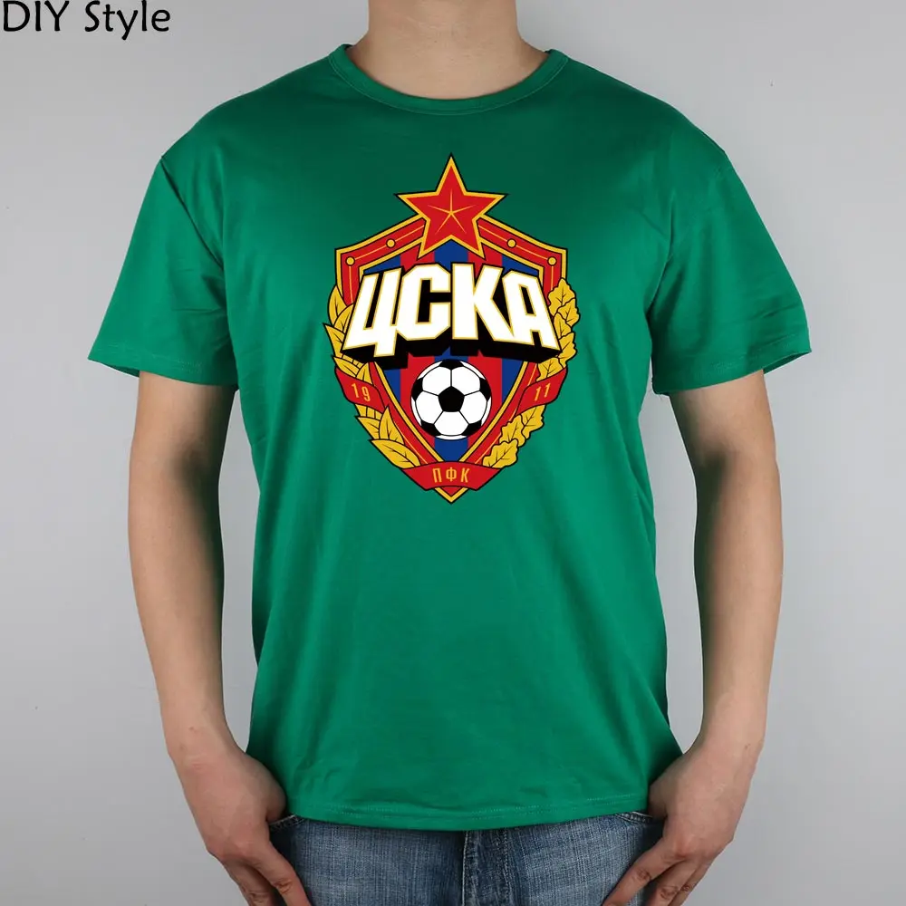 Центральная ЦСКА, Россия, логотип, футболка, топ, Лайкра, Хлопок, Мужская футболка, дизайн, высокое качество, цифровая струйная печать - Цвет: Зеленый