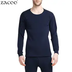 ZACOO Для мужчин комплекты термобелья утолщенной низкий воротник кальсоны утепленное нижнее белье топы, штаны Большие размеры Для Мужчин's