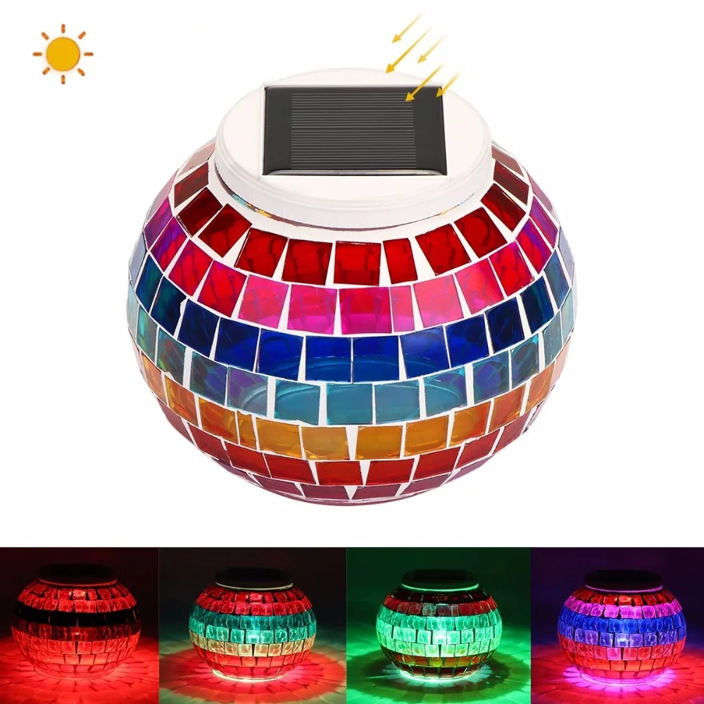 Solar Powered Mosaic Glass Ball Light 1