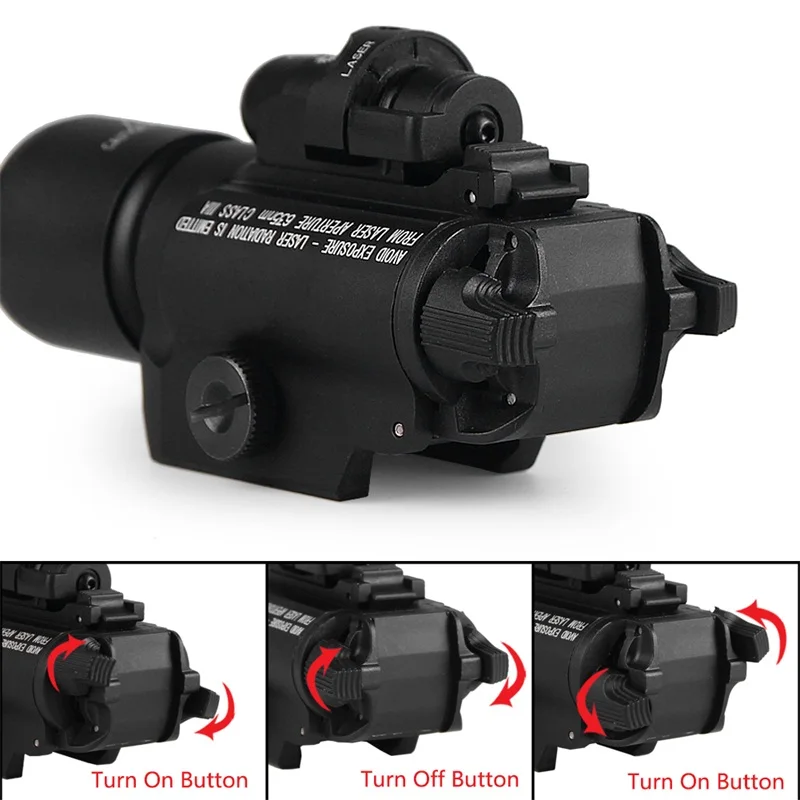 Tactical X400 LED Handgun Flashlight Weapon Light With Red Laser Sight Combo For Airsoft Hunting Shooting (18)