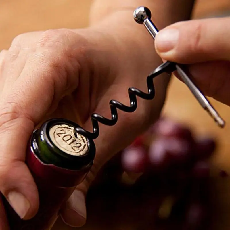 Multifunctional Mini Outdoor Stainless Steel Red Corkscrew Wine Bottle Opener with Ring Keychain Bottle Opener ► Photo 3/5