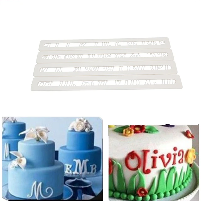 4 6Pcs set Plastic Alphabet Letter Cookie Cake Mould Stencil for DIY 4 6Pcs set Plastic Alphabet Letter Cookie Cake Mould Stencil for DIY