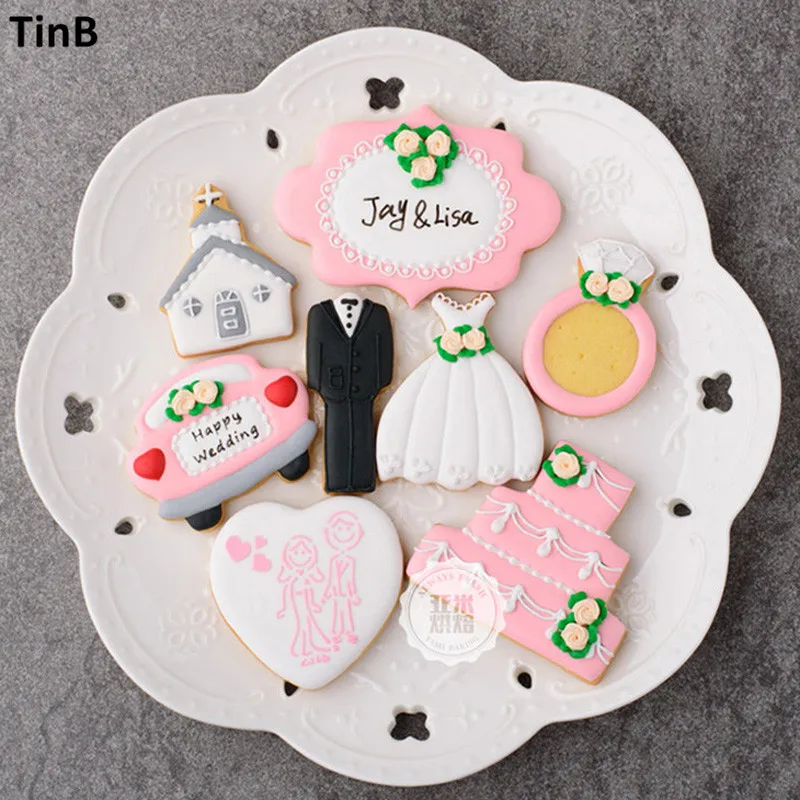 

New Fondant Wedding Cake Decorating Tools Stainless Steel Cookie Cutter Sugarcraft Pastry Fondant Cake Biscuit Mold Cake Stencil