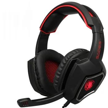 

SADES Double 3.5+USB Luminescence Wired Gaming Headphones Bass Gaming Microphone Earphone for PC Mobile Phone New Xbox One