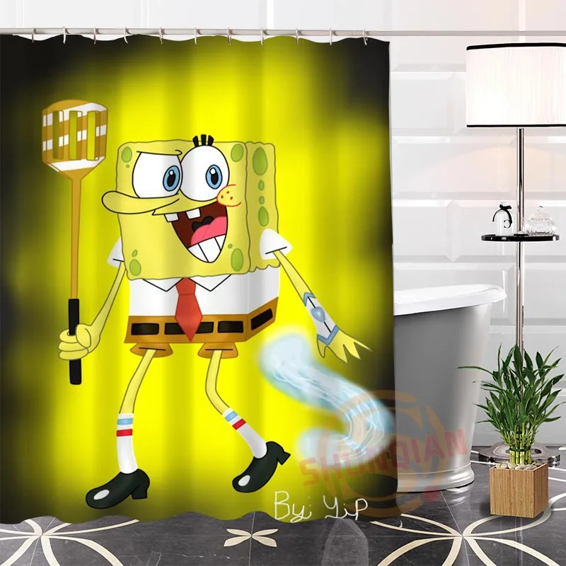 Hot New Spongebob Modern Shower Curtain Eco friendly Custom Unique