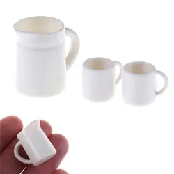 1:12 куклы дом Миниатюрные чашки мебель игрушки пластик Кофе Чай Cups Кукольный Аксессуар Белый