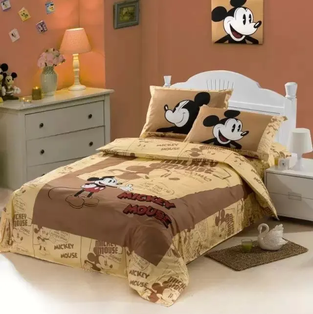 Mickey Mouse Cartoon Comforter Bedding Sets Single Twin Size Bed