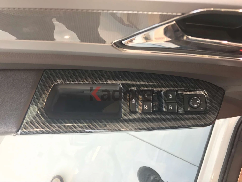 Для Volkswagen Atlas Teramont карбоновое волокно Переключатель Окна Лифт кнопка крышка планки дверь панель подлокотника рамка