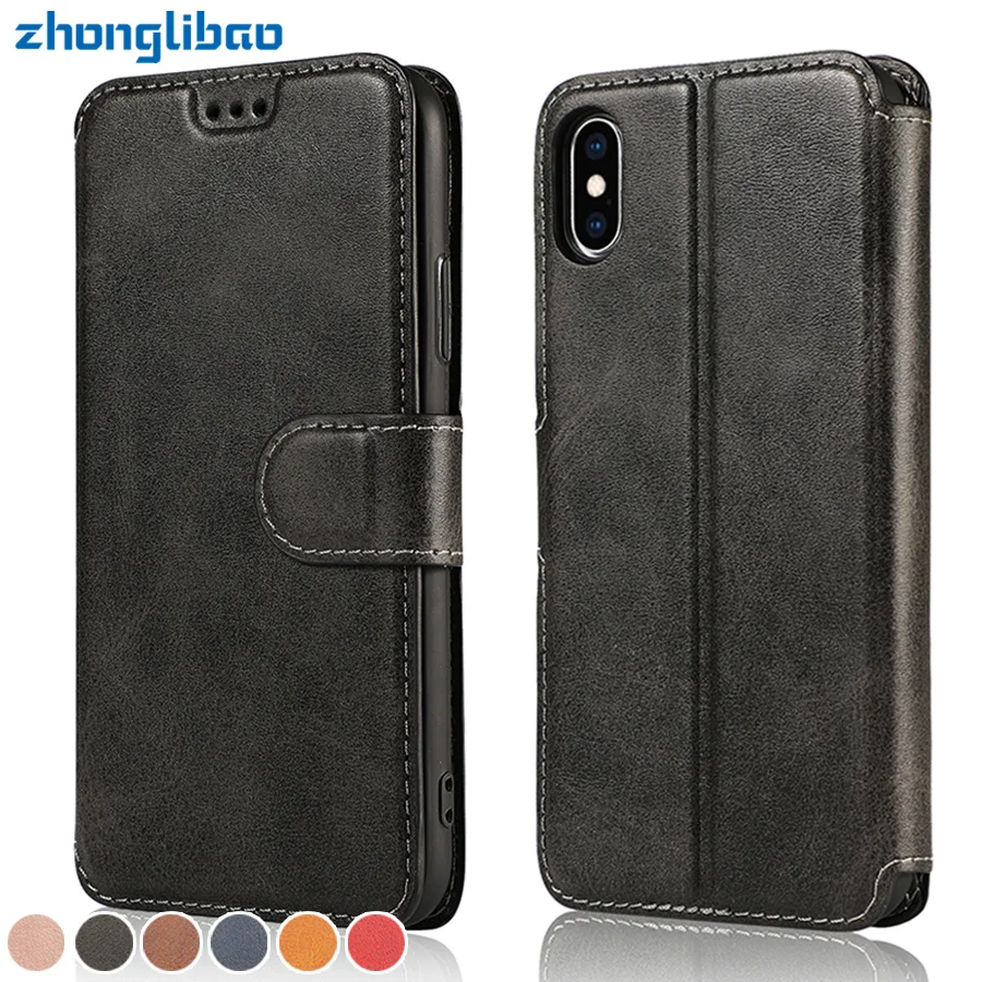

Luxury Leather Flip Case for Iphone 11 pro max 8 7 6 6s Plus Xs Max Xr 5 5s Se Card Holder Wallet Stand Phone Cover Coque Etui