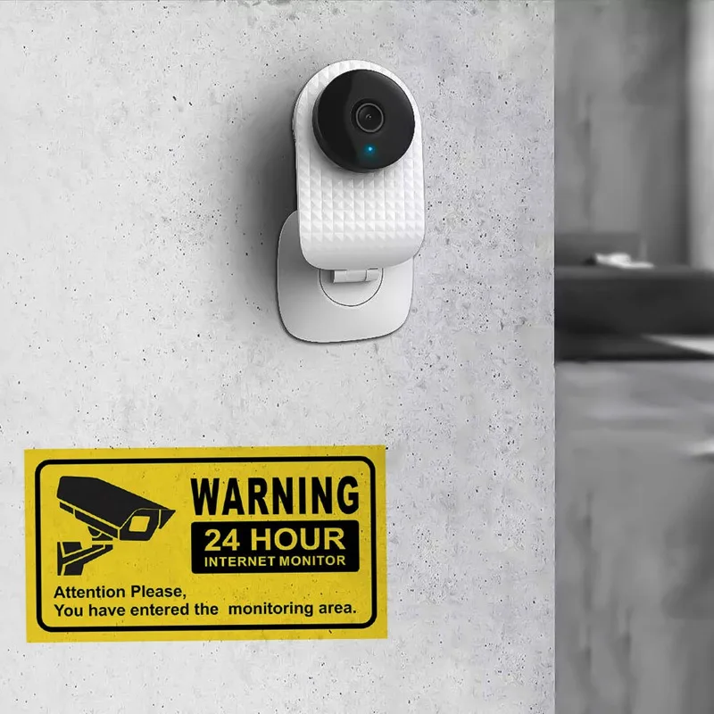 10 шт. безопасности Предупреждение наклейки 24 часа безопасности сигнализация Предупреждение Переводные(наклеивающиеся) знаки Камеры Скрытого видеонаблюдения Mark CCTV оповещения значки-наклейки