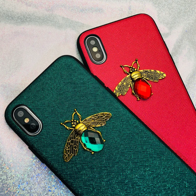 

Luxury 3D Metal Bee Case For Huawei Mate 20 10 P9 Lite P20 Lite Y9 Y7 2018 P Smart Nova 3 3i On Honor 8X 10 7A 7C Pro Play Mini