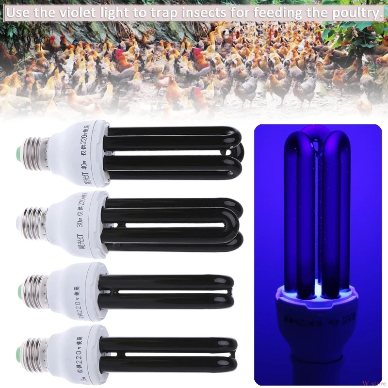 2018 E27 15/20/30/40W UV ультрафиолетовые люминесцентные Black светильник CFL Lamp 220V W store