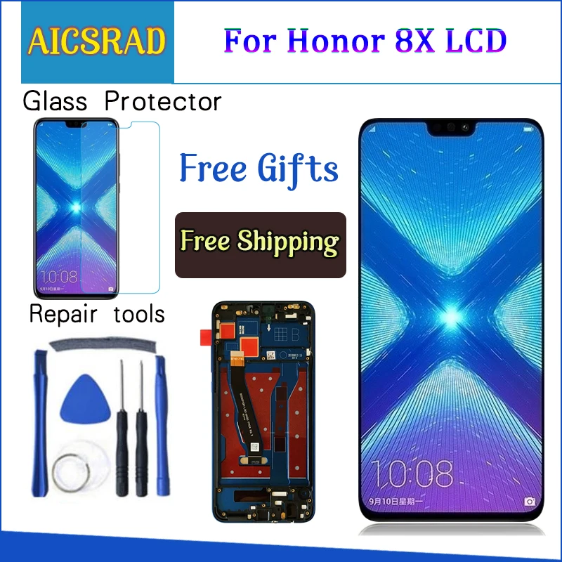 

NEW ORIGINAL 6.5" For Huawei Honor 8X LCD Display Touch Screen Digitizer Assembly Replacement With Frame LCD+Tools
