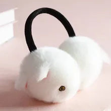 Теплые зимние женские наушники из искусственного меха размера плюс, милые ушные наушники с кошачьими ушками, меховые наушники с кроличьими ушками для девочек, Женские Плюшевые ушные наушники